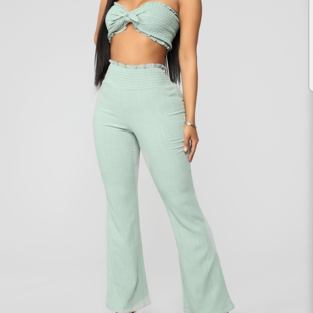 2 piece olive green set